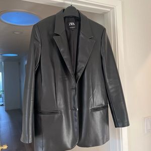 Zara Faux Leather Blazer (new without tag)